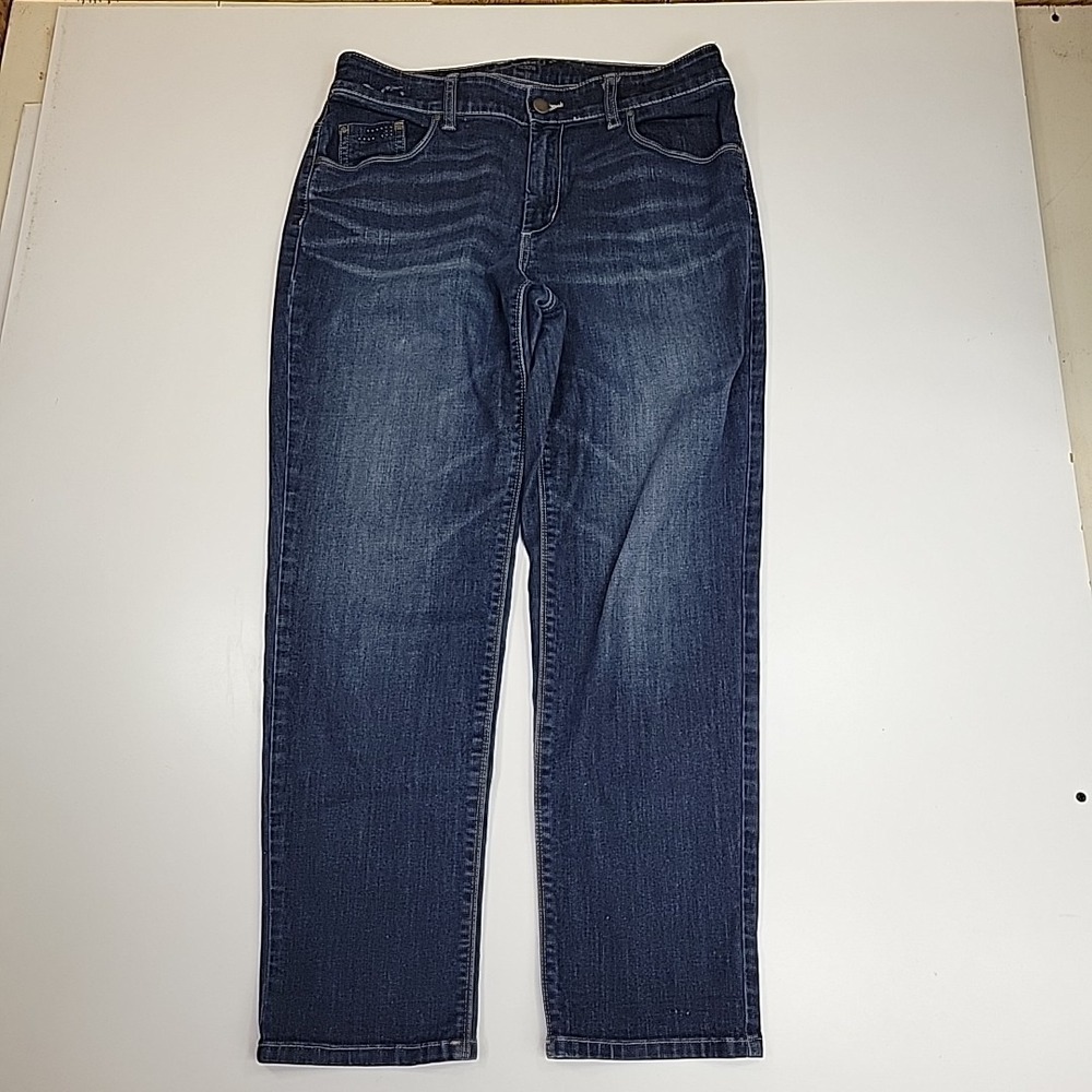 Women's Chico's Platinum Womens Size 1 R Denim‎ Ultimate Fit Jeans Whiskers